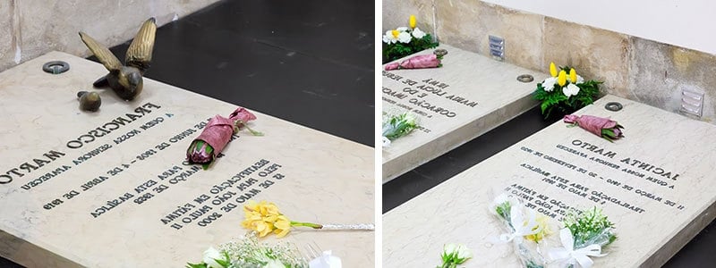 Lápidas de Francisco y Jacinta Marto en Fátima