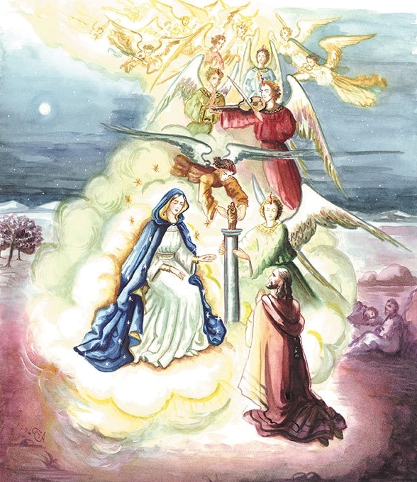 Dibujo de Nuestra Señora del Pilar por AF Phillips