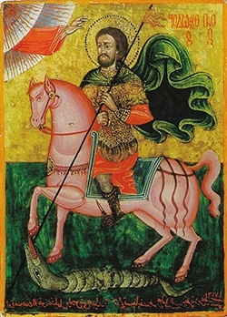San Teodoro matando a un dragón