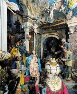 Escena de la Natividad en la Iglesia de Santa María en Via, Roma