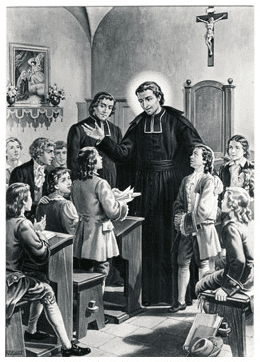 St Louis de Montfort enseñando a los niños