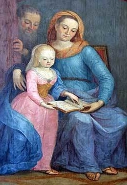 Cuadro de Ana y Joaquín con la Santísima Virgen María de Niño