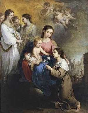 Imagen: Santa Rosa de Viterbo con la Virgen y el Niño Jesús